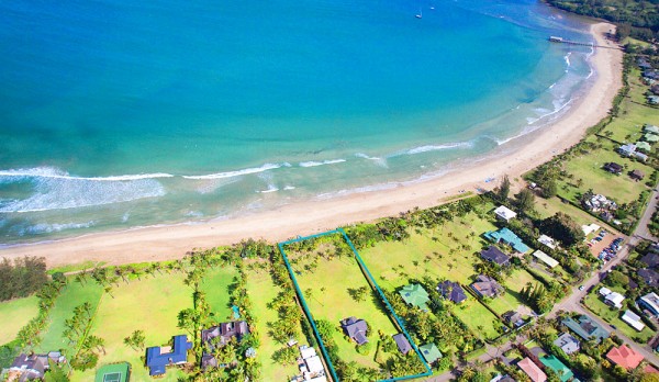 The Hanalei Faye House property as shown from above.